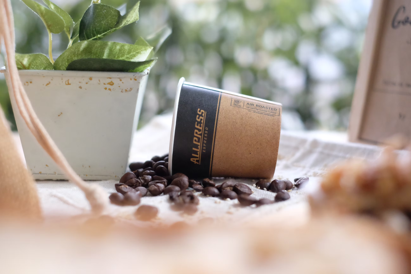 Fresh Coffee Beans & Cup